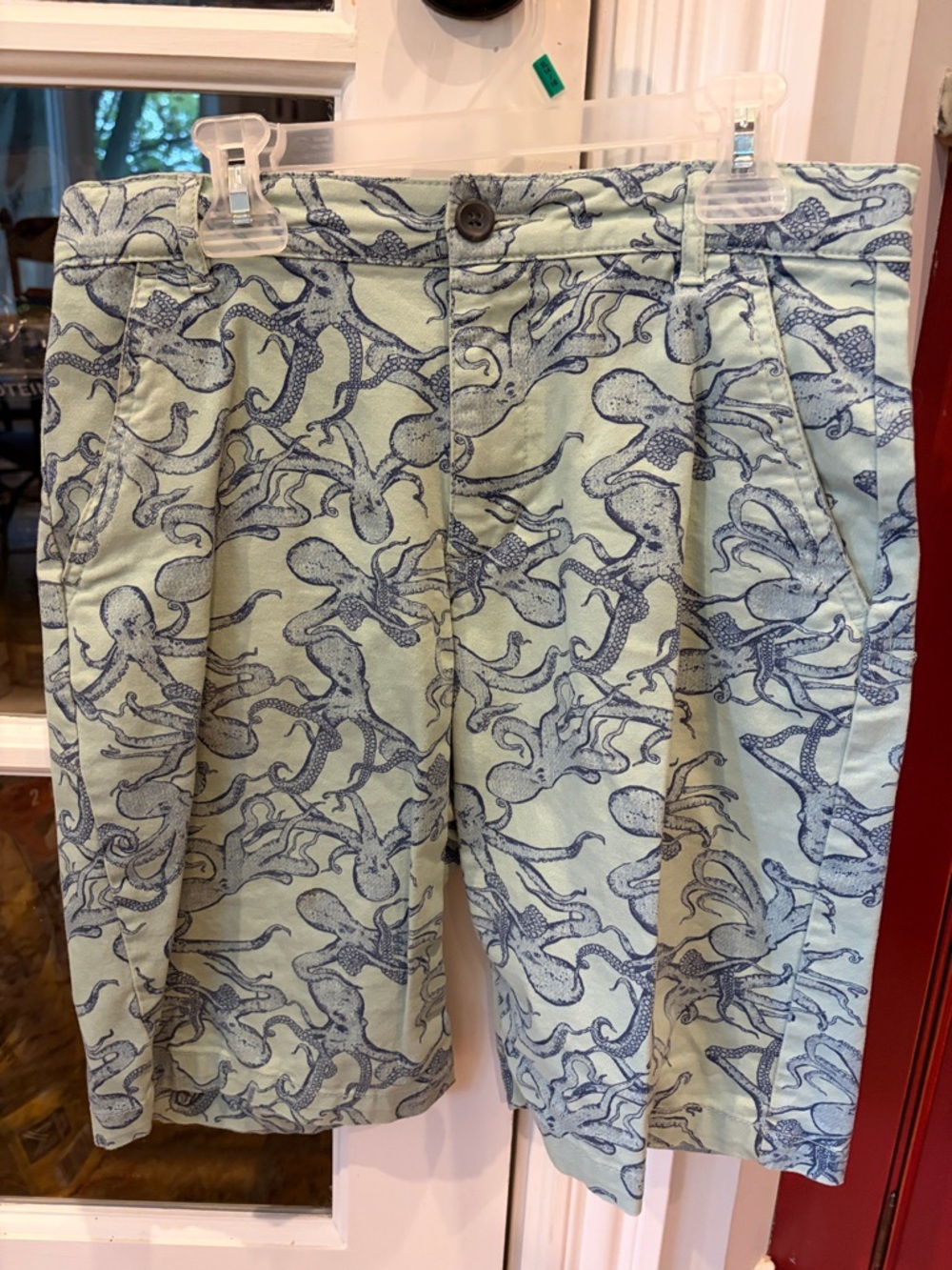 Old Navy Light Mint Green Octopus Print Kids Shorts
